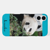 Leuke ReuzePanda, Blauwe Achtergrond, de Naam van iPhone Hoesje (Achterkant horizontaal)