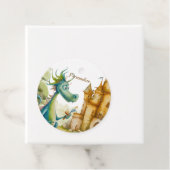 Leuke ridder drakenburcht verjaardagsfeestje Kinde Bedankjes Labels (In situ)