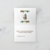 Leuke ridder drakenburcht verjaardagsfeestje Kinde Bedankkaart (Binnen)