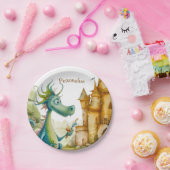 Leuke ridder drakenburcht verjaardagsfeestje Kinde Papieren Bordje (Feest)