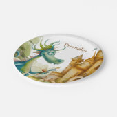 Leuke ridder drakenburcht verjaardagsfeestje Kinde Papieren Bordje (Gekanteld)