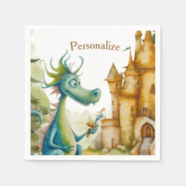 Leuke ridder drakenburcht verjaardagsfeestje Kinde Servet