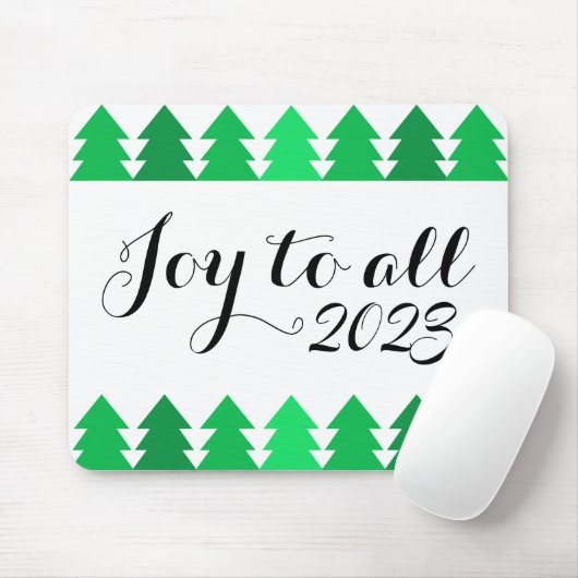 Leuke Rijen van Groene Kerstbomen Vreugde Aangepas Muismat (Met muis)
