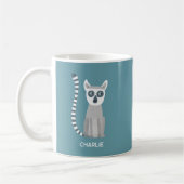 Leuke Ring Tailed Lemur Gepersonaliseerde naam Koffiemok (Links)