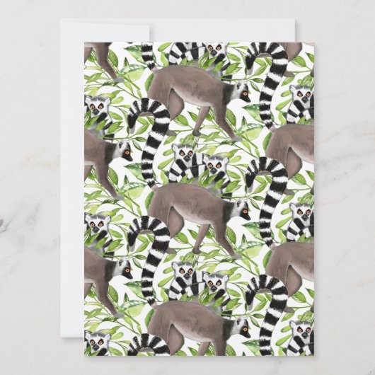 Leuke ringstaartmaki's Madagascar Oerwoud Party Kaart (Achterkant)