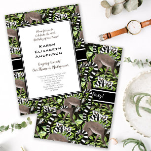 Leuke ringstaartmaki's Madagascar Oerwoud Party Kaart