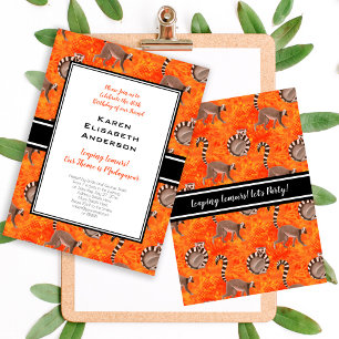 Leuke ringstaartmaki's Madagascar Oerwoud Party Kaart