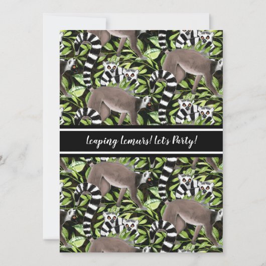 Leuke ringstaartmaki's Madagascar Oerwoud Party Kaart (Achterkant)