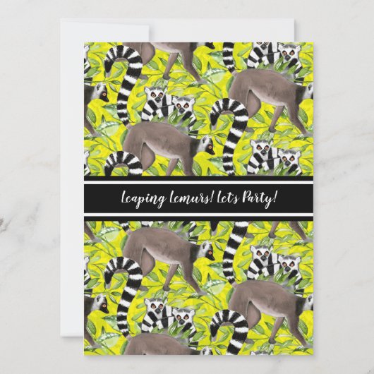 Leuke ringstaartmaki's Madagascar Oerwoud Party Kaart (Achterkant)