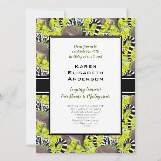 Leuke ringstaartmaki's Madagascar Oerwoud Party Kaart (Voorkant)