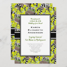 Leuke ringstaartmaki's Madagascar Oerwoud Party Kaart