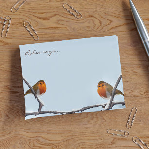 Leuke Robin Bird Gepersonaliseerd Winter Blauw Post-it® Notes