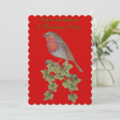 Leuke Robin neergestreken op Ivy op kerstfeest Kaart (Staand voorkant)