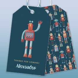 Leuke Robot Kids Verjaardagsfeestje Bedankt Favor Cadeaulabel