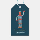 Leuke Robot Kids Verjaardagsfeestje Bedankt Favor Cadeaulabel (Voorkant)