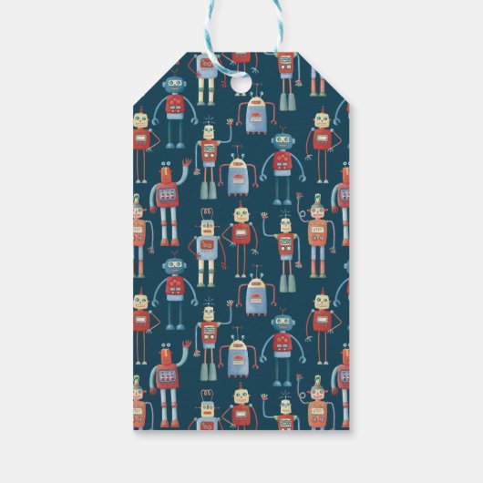 Leuke Robot Kids Verjaardagsfeestje Bedankt Favor Cadeaulabel (Achterkant)