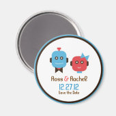 Leuke Robot Thema Bruiloft Save the Date Magneet (Voorkant / Achterkant)