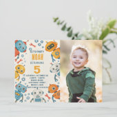 Leuke Robot Verjaardag Uitnodiging voor Kinderen m (Staand voorkant)