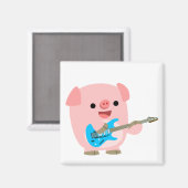 Leuke Rockin' Cartoon Varkensmagneet Magneet (Voorkant / Achterkant)