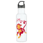Leuke rode aap kinder gepersonaliseerd waterfles (Voorkant)