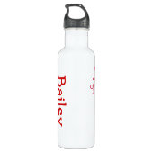 Leuke rode aap kinder gepersonaliseerd waterfles  (Achterkant)