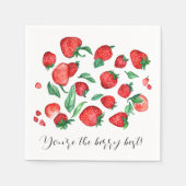 Leuke rode aardbei Pun Fruits Waterverf Patroon Servet (Voorkant)