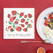 Leuke rode aardbei Pun Fruits Waterverf Patroon Servet