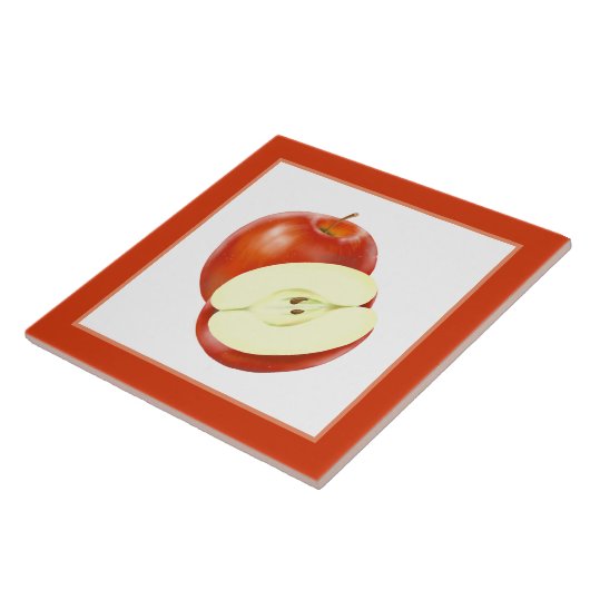 Leuke rode appel keuken decor tegeltje (Zijkant)