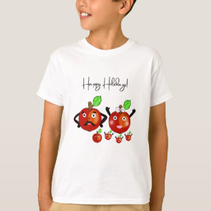 Leuke rode appels familie t-shirt