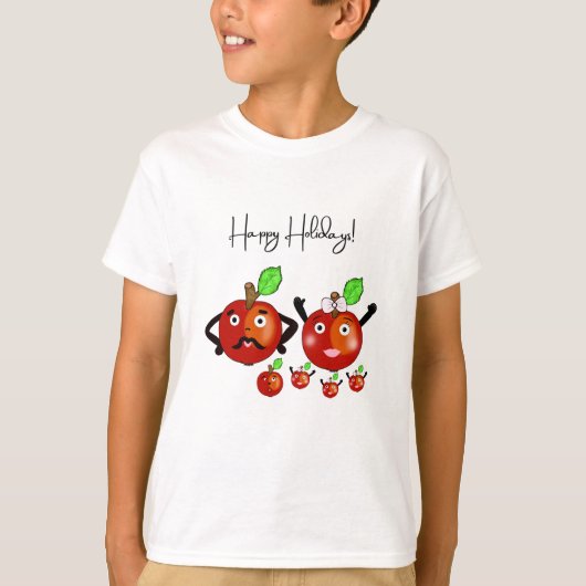 Leuke rode appels familie t-shirt (Voorkant)