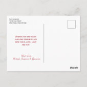 Leuke Rode Baubles & Sneeuwvlokken 3 Foto Vakantie Briefkaart (Achterkant)