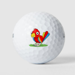 Leuke rode blauwe papegaai golfbal golfballen