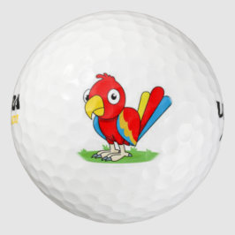Leuke rode blauwe papegaai golfbal golfballen