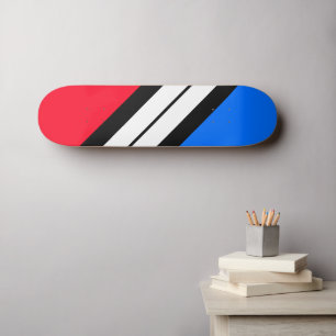 Leuke rode blauwe zwarte witte diagonale racing st persoonlijk skateboard