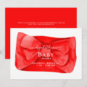 Leuke rode boog Baby shower uitnodiging (Voorkant / Achterkant)