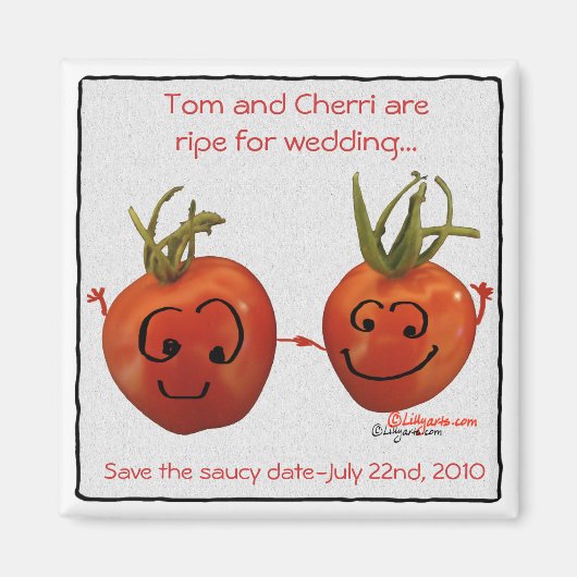 Leuke rode bruiloft tomaten Save the Date Magnets Magneet (Voorkant)