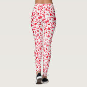 Leuke rode Confetti hartenpatroon Leggings (Achterkant)