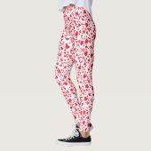 Leuke rode Confetti hartenpatroon Leggings (Links)