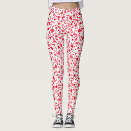 Leuke rode Confetti hartenpatroon Leggings