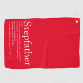 Leuke Rode Coole Beste Stiefvader van de Wereld Golfhanddoek (Horizontaal)