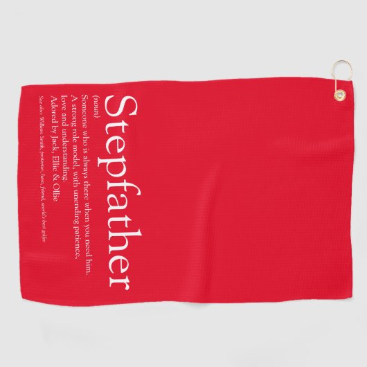 Leuke Rode Coole Beste Stiefvader van de Wereld Golfhanddoek (Horizontaal)