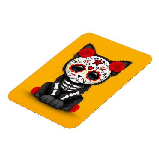 Leuke rode dag van de dode kitten kat, geel magneet (Linkerzijde)