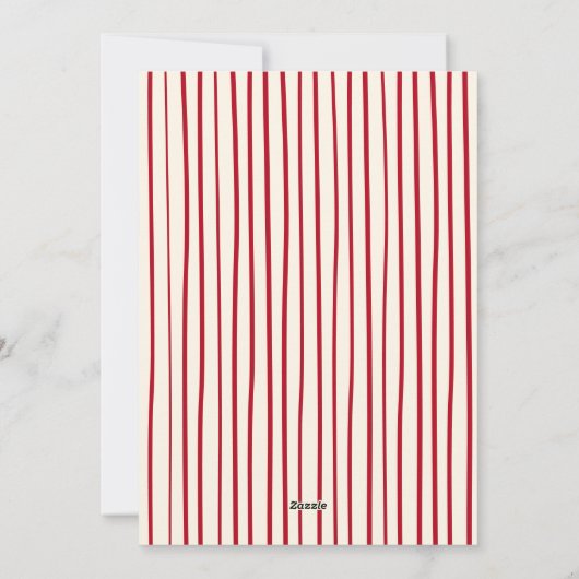 Leuke Rode Doodle Niet-Foto Kerstmis Feestdagenkaart (Achterkant)