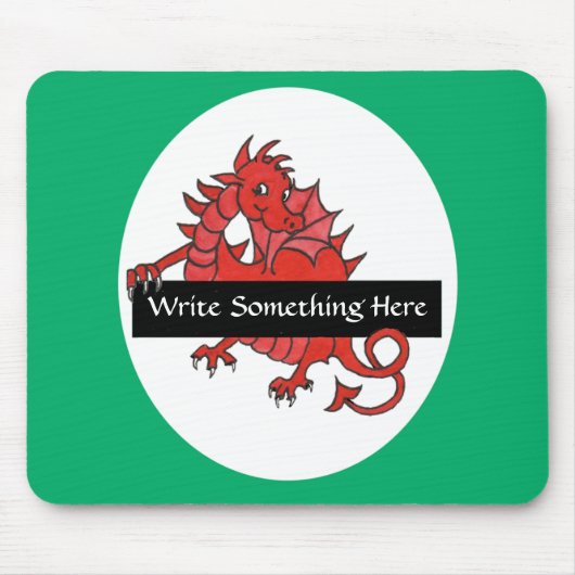 Leuke rode draak mousepad om te personaliseren muismat (Voorkant)