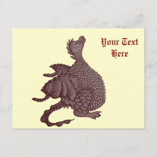 Leuke rode draak mythische en fantasie creature ku briefkaart