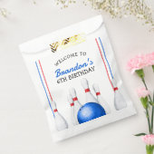 Leuke rode en blauwe Bowling Kids Verjaardag Bedankzakje (Gezegeld)