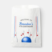 Leuke rode en blauwe Bowling Kids Verjaardag Bedankzakje (Voorkant)