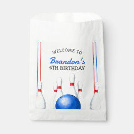 Leuke rode en blauwe Bowling Kids Verjaardag Bedankzakje