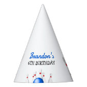 Leuke rode en blauwe Bowling Kids Verjaardag Feesthoedjes (Voorkant)