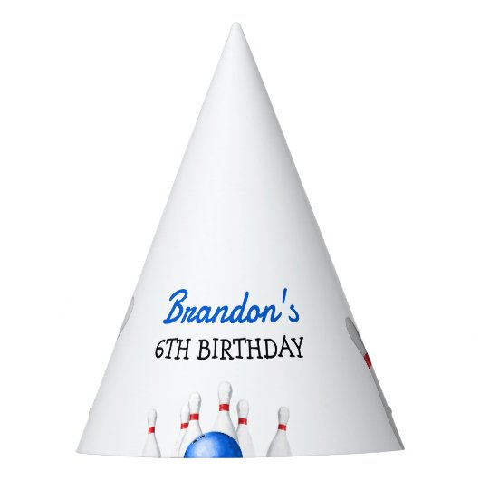 Leuke rode en blauwe Bowling Kids Verjaardag Feesthoedjes (Voorkant)